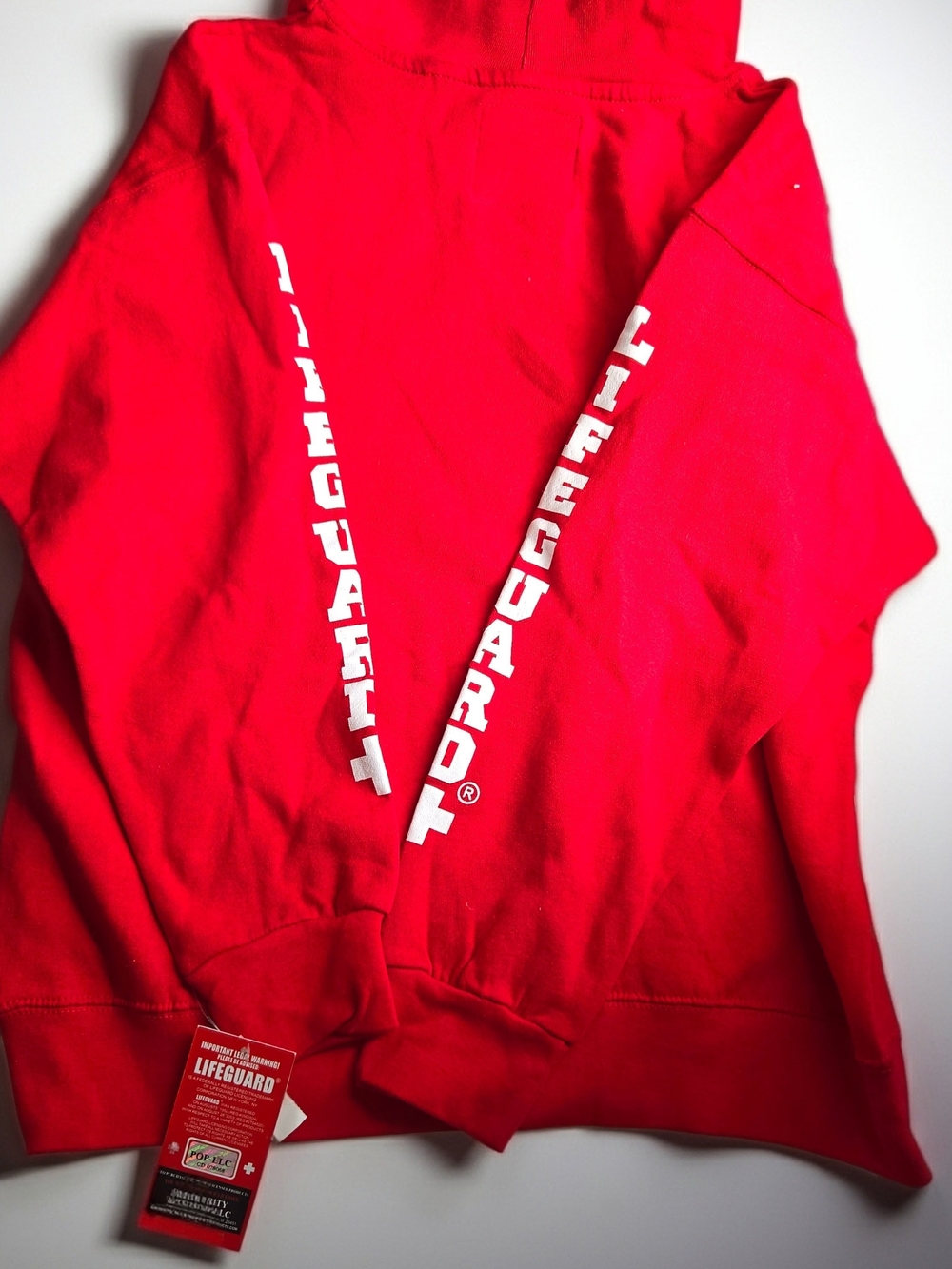 NEW W TAG Lifeguard Palm Beach Red And White Hoodie Mens XL - Picture 2 of 11